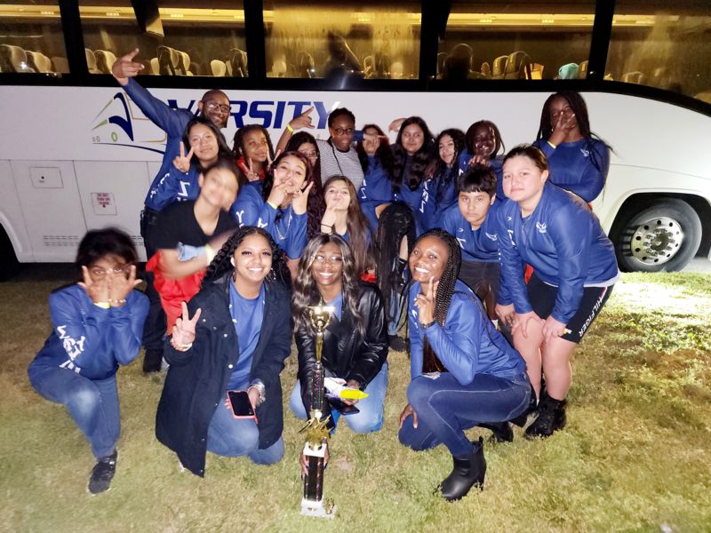 Steppa students with trophy