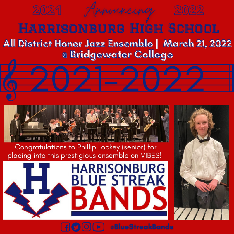 2022 Phillip Lockey represents at All District Jazz