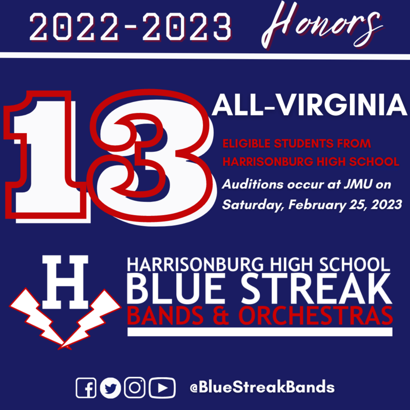 2023 13 HHS students eligible to audition for All-Virginia at JMU 