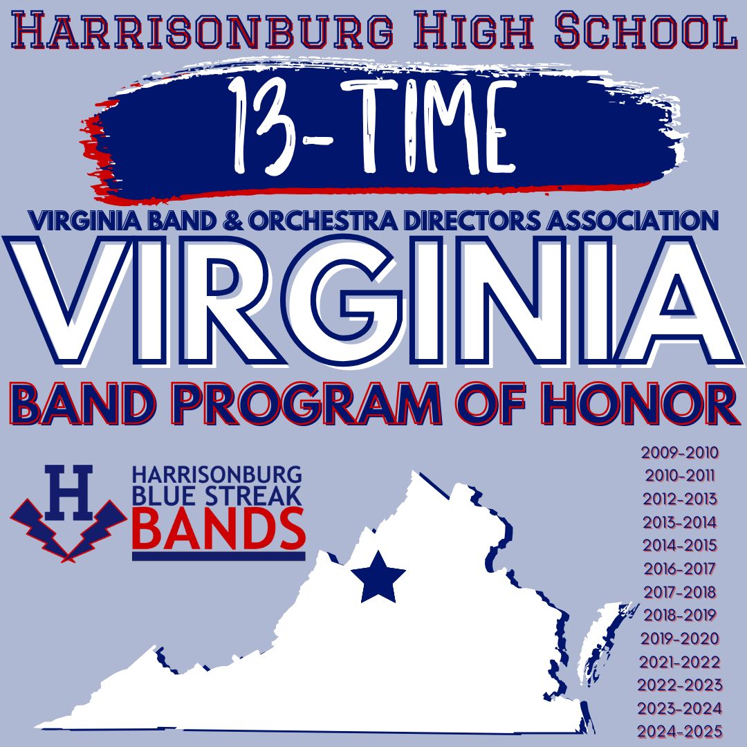 2024-2025 VBODA Band Program of Honor. A 13-time recipient.
