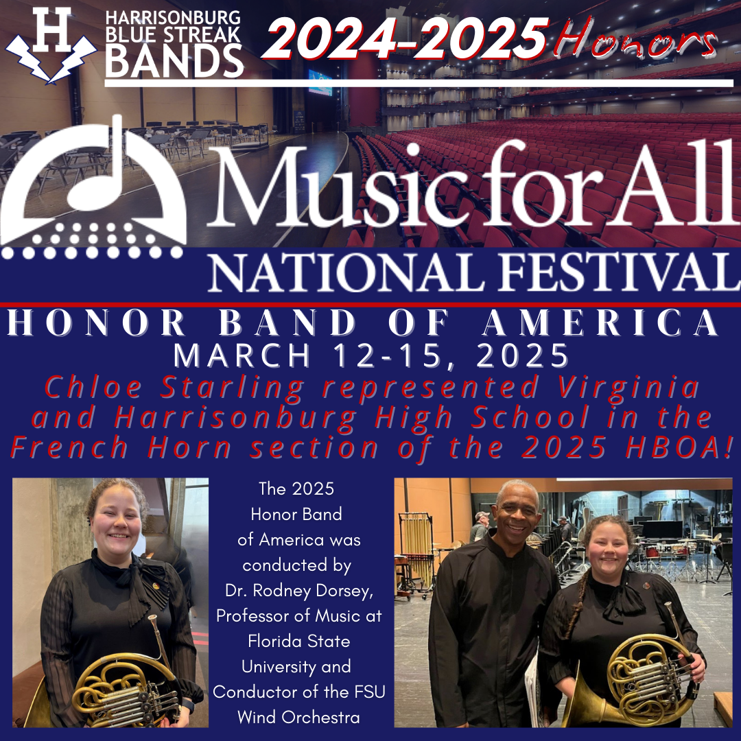 2025 honor band of america from HHS chloe starling